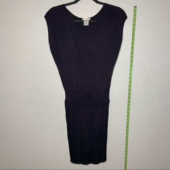 Sz Large Oscar De La Renta Navy Drop Waist Dress - Picture 1 of 11